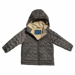 Perry Ellis Baby Boys Fleece Lined Quilted Jacket Size 24M Gray Warm Winter Coat